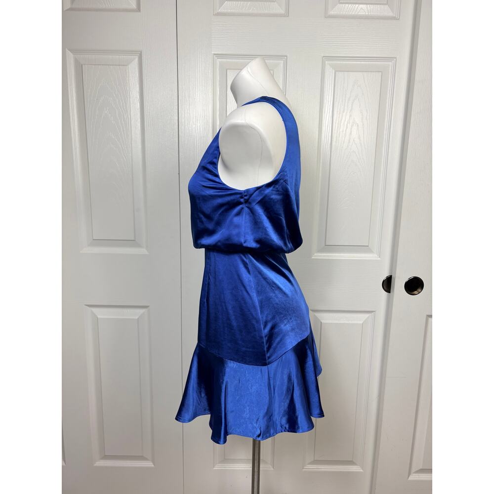 Lulus Blue Satin Mini Dress Off-The-Shoulder Dress Size S NWT - Picture 5 of 10